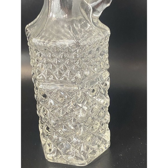Vintage Anchor Hocking Wexford Clear Diamond Vinegar/Oil Cruet no Stopper USA - Picture 10 of 12